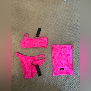 Pink Triangle Bikini Set, Cheeky Bottoms